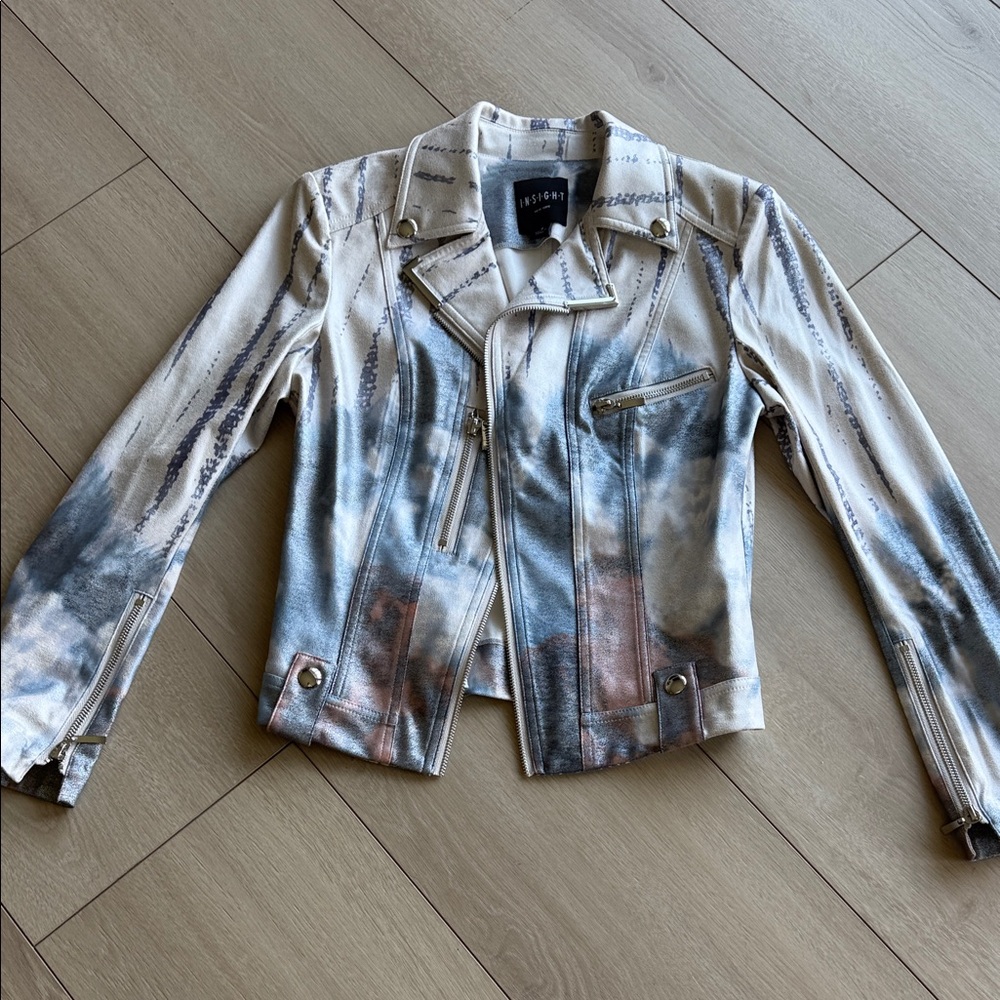 Insight Blue and White Leather Jacket